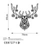 Wallity Christmas Deer Escultura de Pared de Metal Negra